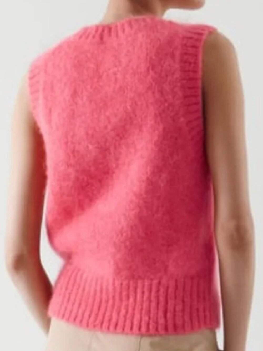 COS Bright Pink Mohair-Blend Sleeveless Sweater Vest - Picture 8 of 8